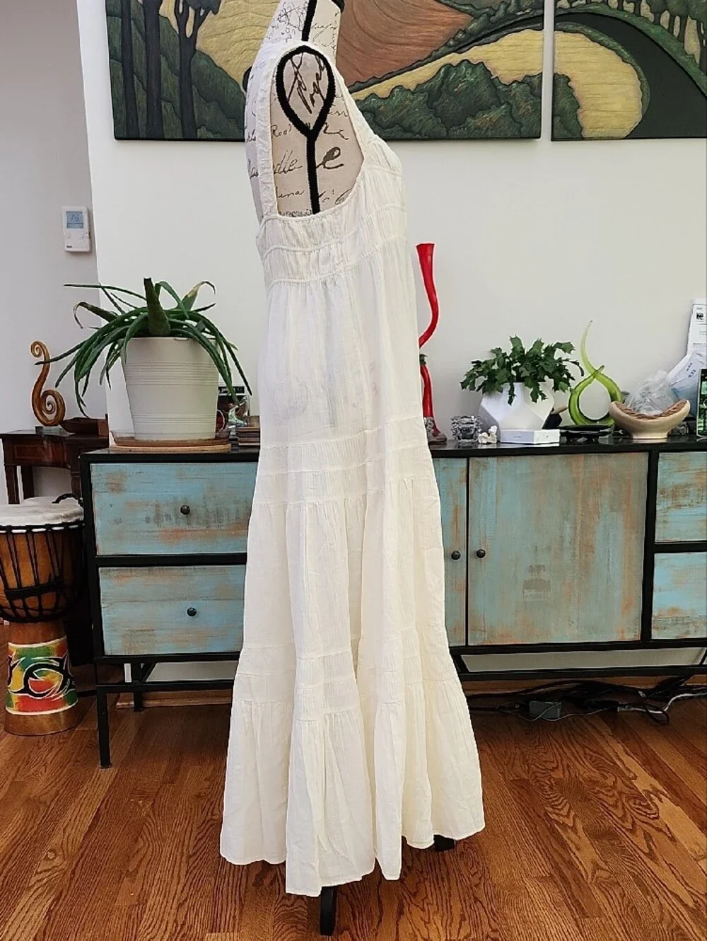J. Crew Ivory Airy Gauze Tiered Maxi Dress - NWT